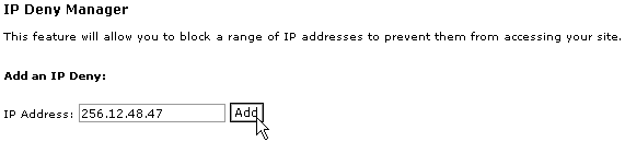 Adding an IP address to the IP 